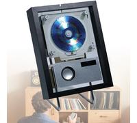 Reproductor de CD con marco musical, marco de fotos decorativo para CD de pared con control remoto, altavoces, 6 luces, salida Bluetooth 5.1 bidireccional, USB y AUX, para galería en casa Black