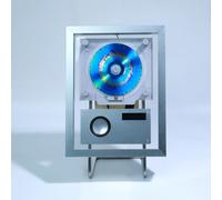 Reproductor De CD con Marco Musical para Montar En La Pared. Incluye CD, USB, FM Y Modos AUX. Control Remoto, Altavoces Y 6 Luces. para Decoración De Hogar, Pasillo, Oficina Y Pared.,Silver