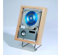 Reproductor De CD con Marco Musical para Montar En La Pared. Incluye CD, USB, FM Y Modos AUX. Control Remoto, Altavoces Y 6 Luces. para Decoración De Hogar, Pasillo, Oficina Y Pared.,Wood