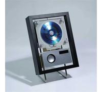 Reproductor de CD de montaje en pared con control remoto, Bluetooth 5.1, USB, AUX, altavoces integrados, decoración de oficina en casa