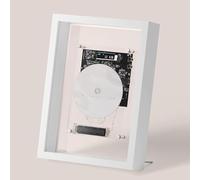 Reproductor de CD de montaje en pared con marco de fotos, control remoto, salida Bluetooth/AUX, para decoración de oficina en casa