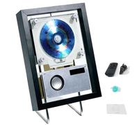 Reproductor de CD de Pared con Control Remoto, 6 Iluminaciones, Marco de Fotos Decorativo Musical, Salida/Bluetooth 5.1/USB/aux Altavoces Bidireccionales para Hogar y Oficina Black