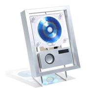 Reproductor De CD De Pared For El Hogar, con Marco Decorativo For Fotos, Altavoces E Iluminación Ambiental. Sonido Envolvente 5.1 Bidireccional con Bluetooth, USB Y Entrada Auxiliar(Silver)