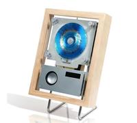 Reproductor De CD De Pared For El Hogar, con Marco Decorativo For Fotos, Altavoces E Iluminación Ambiental. Sonido Envolvente 5.1 Bidireccional con Bluetooth, USB Y Entrada Auxiliar(Wood)