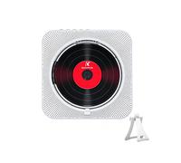 Reproductor de CD de pared Kustron Home con altavoz Bluetooth y cubierta, color: blanco: regalo sorpresa blanco