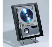 Reproductor de CD de Pared, Marco de Fotos Decorativo con Control Remoto y Altavoces, Pantalla LCD, Bluetooth 5.1/USB/Salida Auxiliar de 3,5 mm, for decoración de Pared en casa, galería(Black)