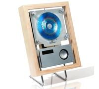 Reproductor De CD De Pared, Marco De Fotos Decorativo con Música, Control Remoto/6 Luces, Interfaces: USB, 3.5 Mm, OPTCAL, USB-C, para Decoración De Hogar, Pasillo Y Pared.,Wood