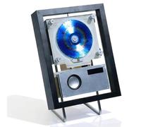 Reproductor De CD De Pared, Marco De Fotos Decorativo con Música, Control Remoto/6 Luces, Interfaces: USB, 3.5 Mm, OPTCAL, USB-C, para Decoración De Hogar, Pasillo Y Pared.,Silver