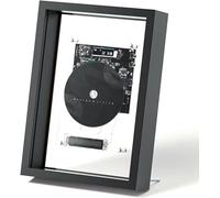 Reproductor de CD de Pared, Marco de Fotos Decorativo con música, Control Remoto y Pantalla LED, Bluetooth 5.0/Salida Auxiliar de 3.5 mm, sin Altavoces, for decoración de hogar, Pasillo(Black)