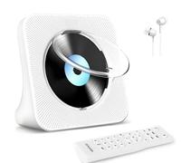 Reproductor de CD de sobremesa con Bluetooth 5.0,Reproductor de música de CD portátil con Altavoz HiFi Incorporado, Mando a Distancia,Funda Antipolvo,Radio FM