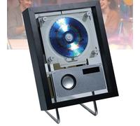 Reproductor de CD decorativo, marco de fotos musical para pared con control remoto, salida Bluetooth 5.1 bidireccional, USB y AUX, 2 opciones de ubicación, con control remoto y altavoces Black