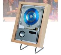 Reproductor de CD decorativo, marco de fotos musical para pared con control remoto, salida Bluetooth 5.1 bidireccional, USB y AUX, 2 opciones de ubicación, con control remoto y altavoces Beige