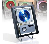 Reproductor de CD Montable en La Pared, Reproductor de CD con Marco de Música, Incluye CD, USB, FM, Bluetooth 5.1 Bidireccional y Modos AUX, para Decoración del Hogar/Pasillo/Oficina/Pared,Black
