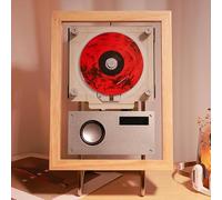 Reproductor de CD Multifuncional de Pared, Altavoz inalámbrico Bluetooth 5.1 con 6 Luces dinámicas, Radio USB/AUX/FM, Control Remoto y Pantalla giratoria.,Wood