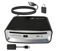 Reproductor de CD para coche con modo alternativo Bluetooth, reproductor de disco universal en el salpicadero para vehículos, solución de conectividad dual para sistemas USB no reconocidos