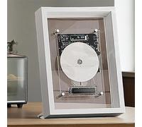 Reproductor de CD para Montaje en Pared, Marco de Fotos Decorativo para CD, Bluetooth 5.0/Salida AUX de 3,5 Mm, con Control Remoto y Pantalla LED, Sin Parlantes,White