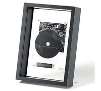 Reproductor de CD para Montaje en Pared, Marco de Fotos Decorativo para CD, Bluetooth 5.0/Salida AUX de 3,5 Mm, con Control Remoto y Pantalla LED, Sin Parlantes,Black