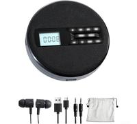 Reproductor de CD portátil, altavoces estéreo duales MP3 USB AUX, batería recargable de reproducción de 5 velocidades LCD, para aprendizaje de idiomas de viaje (negro)