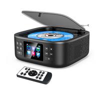 Reproductor de CD portátil Bluetooth, reproductor de CD de escritorio con Bluetooth Music Boombox, reproductores de CD portátiles para el hogar, altavoces duales integrados, radio FM y altavoz