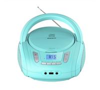 Reproductor de CD portátil Boombox con Bluetooth, Radio FM, reproducción USB, Entrada AUX, Conector para Auriculares, Compatible con CD-R/RW y CD MP3 (Verde Boombox)