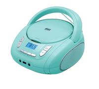 Reproductor de CD portátil Boombox con Bluetooth, Radio FM, reproducción USB, Entrada AUX, Conector para Auriculares, Compatible con CD-R/RW y CD MP3 (Verde Boombox)