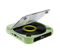 Reproductor de CD portátil compatible con Bluetooth, reproductor de discos de vinilo vintage inalámbrico 2025, altavoces HiFi integrados, auriculares, pantalla LCD, soporta CD/AUX/USB y modos de