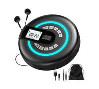 Reproductor de CD Portátil con 5.3, Reproductor de CD Discman, Altavoces Integrados, Transmisor FM, Anti-Salto, AUX, USB, para Coche