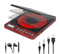 Reproductor de CD portátil con audífonos, Super AntiSkipa Prueba de Golpes Mejorado Lector de Disco, Monodeal CW605 Recargable Personal diseño Compacto Reproductor de CD con Pantalla LCD para