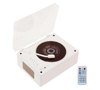 Reproductor de CD portátil con Bluetooth 5.3, reproductor de CD con cubierta antipolvo, control remoto, altavoz de sonido HiFi, reproductor de música portátil recargable con puerto AUX/USB para el