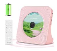 Reproductor de CD portátil con Bluetooth, Radio FM, USB, AUX, 4000 mAh Batería Recargable, Rosa Reproductores de CD Musica es Adecuado para Uso Doméstico, Al Aire Libre y En El Coche