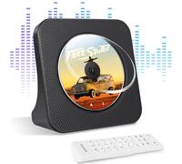 Reproductor de CD Portátil con Bluetooth, Recargable Batería de 4000 mAh Reproductor CD Musica Sobremesa con Radio FM y USB y Conexión AUX, Negro