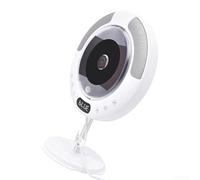 Reproductor de CD portátil con sonido envolvente 5.1, compatible con BT, compatible con CD/CD-R/MP3/WMA, diseño compacto para uso doméstico y de viaje, color blanco