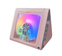 Reproductor de CD portátil de Escritorio con Bluetooth, Reproductor de CD de música Multifuncional, Sistema de Altavoces HiFi de 2 * 5 W Recargable de 4000 mAh, con USB, AUX(Pink)