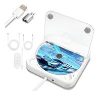 Reproductor de CD Portátil para Coche, Reproductor de CD Externo para Coche con Puertos USB/AUX, Mando a Distancia, Cable Alargador USB, Adaptador Tipo C Compatible con CD-MP3, CD-RW, CD-R, CD-WAV