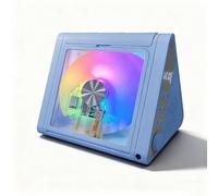 Reproductor de CD portátil, recargable con Bluetooth 5.3, USB, AUX, incluye 2 potentes altavoces, control remoto, luces RGB para el hogar u oficina