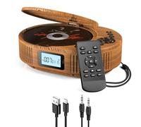 Reproductor de CD portátil, Reproductor de CD Boombox Mejorado y Altavoz Bluetooth 2 en 1, Portátil Recargable para Coche/hogar con Control Remoto, Radio FM, Soporte AUX/USB