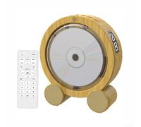 Reproductor de CD portátil, reproductor de música inalámbrico, acabado de grano de madera, sistema estéreo de escritorio ABS compacto para viajes en casa, blanco (grano de madera)
