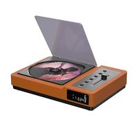 Reproductor de CD vintage Bluetooth 5.2 con audio ajustable de graves, batería integrada y control remoto IR - Reproductor de CD