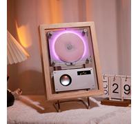 Reproductor de CD y marco de fotos de montaje en pared con Bluetooth, USB, AUX, iluminación ambiental, visualización de la hora, altavoz integrado para decoración del hogar y la oficina