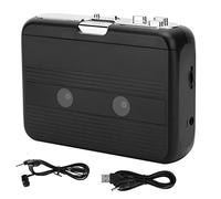 Reproductor de Cinta portátil Reproductor de Casete Bluetooth Radio FM con función AutoReverse (Negra)
