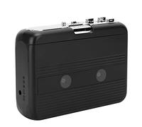 Reproductor de Cinta Portátil, Unidad de Cinta, Reproductor de Casete, Radio FM con Función AutoReverse, Compacto y Ligero (Negro)