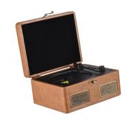 Reproductor de Disco de Reproductor de Música, de CD 5V 5W * 2 con Plato Giratorio BT, Salida de Entrada de 3.5 Mm, Material de Madera + ABS, Control Remoto, Batería de 2000 MAh, Aproximadamente 2-3