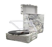Reproductor de Discos de Vinilo con Altavoces Integrados, Utilizado para Discos de Vinilo de 3 velocidades de transmisión por Correa Vintage, Compatible con RCA out AUX, con Caja de grabación