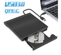 Reproductor de discos Slim Drive, grabadora de DVD externa, grabadora de CD RW para portátiles y ordenadores de sobremesa, USB 3.0 + Tipo C