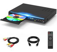 Reproductor de DVD Blu-Ray para TV, Tojock 1080P HD reproductor de DVD con cables HDMI AV incluidos, reproductor de discos libres de región