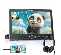 Reproductor de DVD de 10,1 pulgadas con disco tipo succión, reproductor de DVD portátil DESOBRY 1080P para coche con auriculares, soportes de montaje, soporte HDMI, entrada y salida AV, libre de