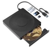 Reproductor de DVD externo 5 en 1 para portátil con grabadora de DVD LightScribe CD Rom unidad externa de CD/DVD para PC USB 3.0, lector de DVD, reproductor de disco apto para Windows XP/7/8/10/11 Mac