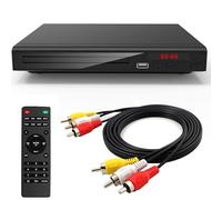Reproductor de DVD para el hogar, reproductor de CD, reproductor de DVD compacto, compatible con sistema NTSC/PAL con salidas estables RCA/entrada USB 128G, contiene control remoto y cable RCA (sin