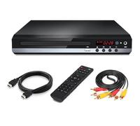 Reproductor de DVD para el hogar, reproductor de CD, reproductor de DVD compacto, compatible con sistema NTSC/PAL con salidas estables RCA/entrada USB 128G, contiene control remoto y cable RCA (sin