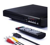 Reproductor de DVD para TV, reproductor de DVD HD 1080P para el hogar, reproductor de CD compacto sin regiones, con puerto USB 2.0, control remoto HDMI y cable AVI, sistema PAL/NTSC integrado (no para